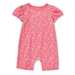 Okie Dokie Baby Girls Short Sleeve Romper in Pink Lemonade, Size 24 Months​​​​